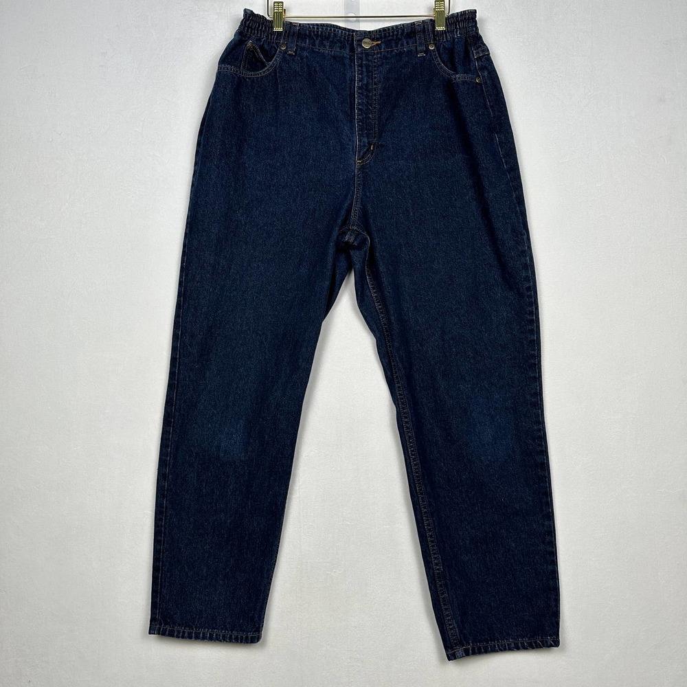 L.L.Bean Women's Size 16‎ Petite Double L  Comfort Waist Dark Wash Jeans